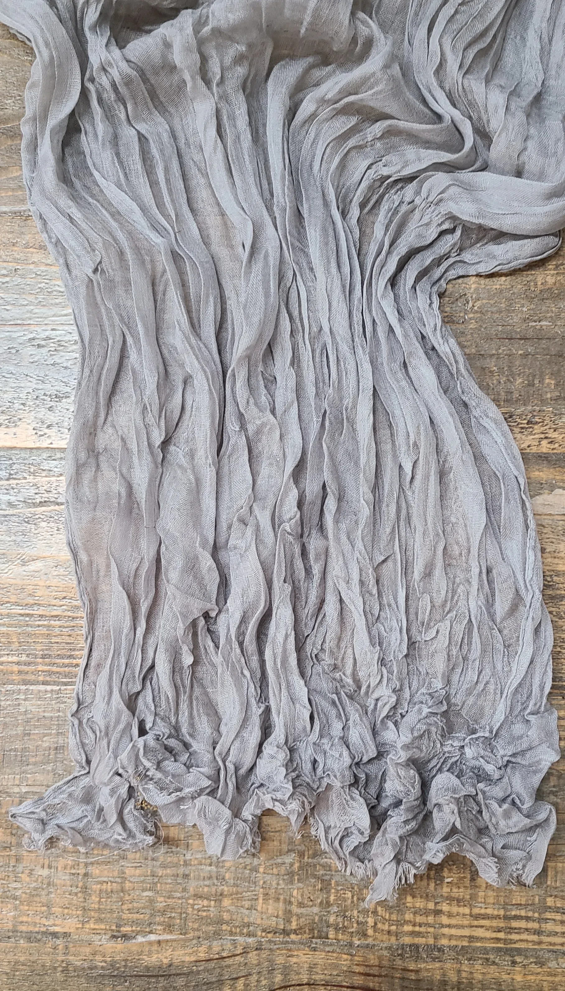 Gray Cheesecloth Table Runner