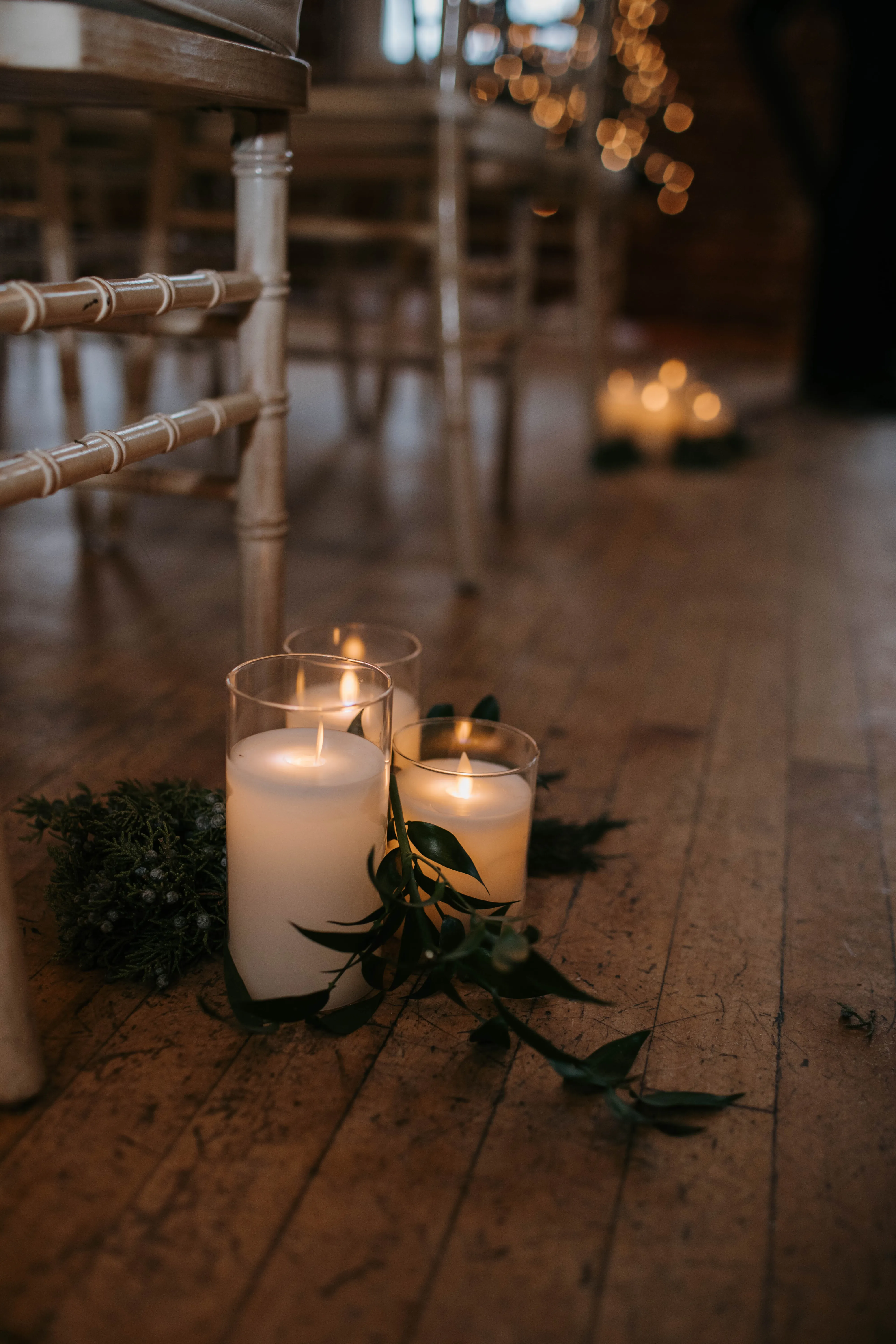 Clear Flicker LED Trio Candles