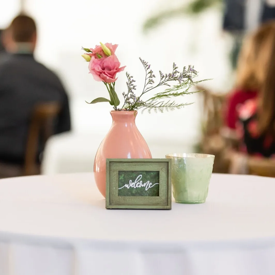 Dark Pink Round Ceramic Bud Vases