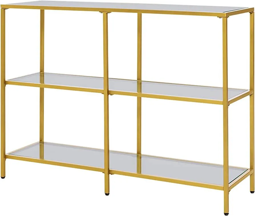 3 Level Gold and Glass Shelf