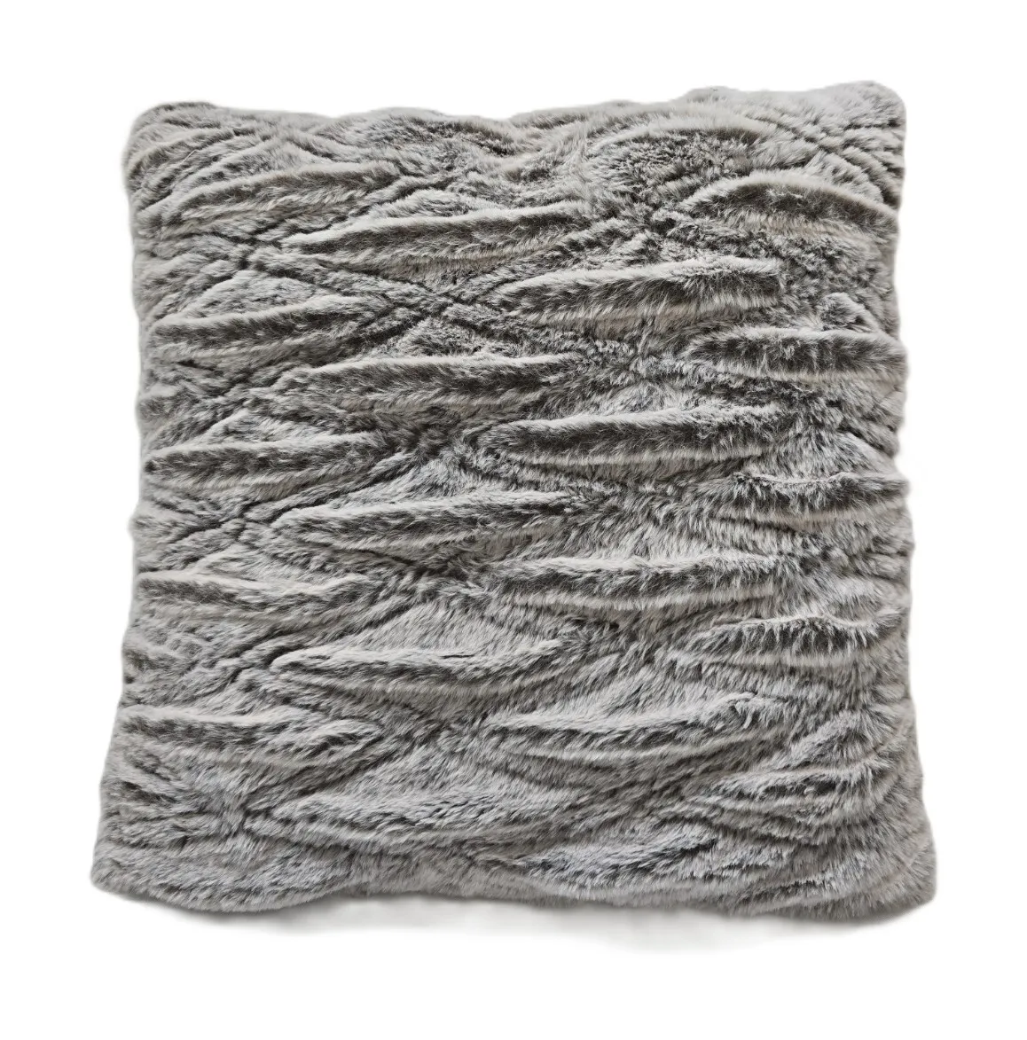 Gray  Faux Fur Pillow