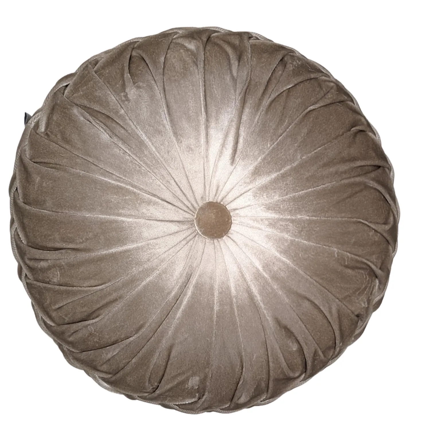 Tan Round Velvet Pillow