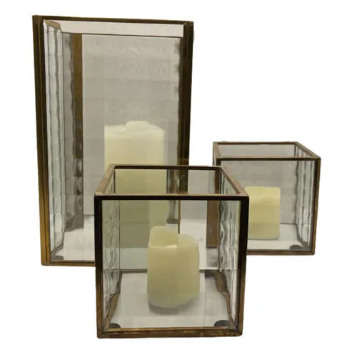 Gold Frame Trio Square Hurricane