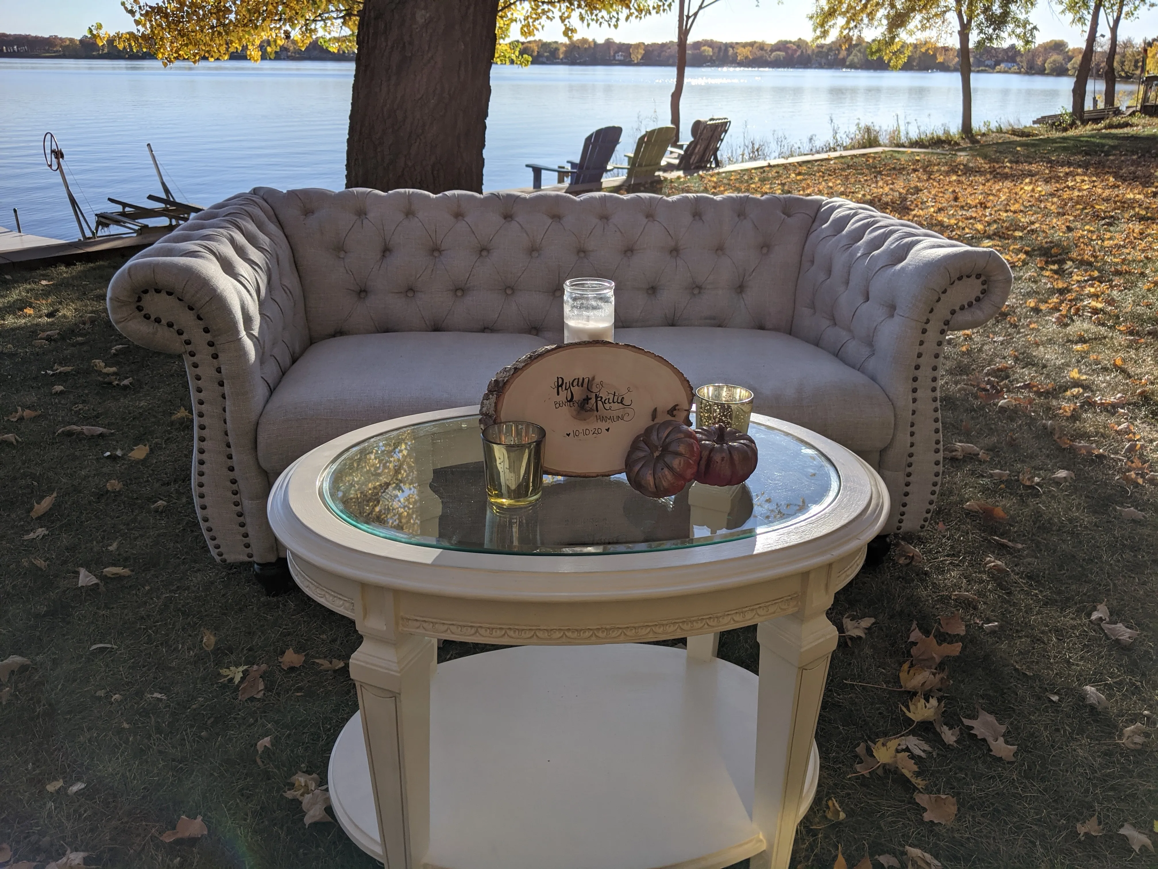 Cream Side Table