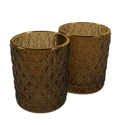 Gold Rim Amber Votive