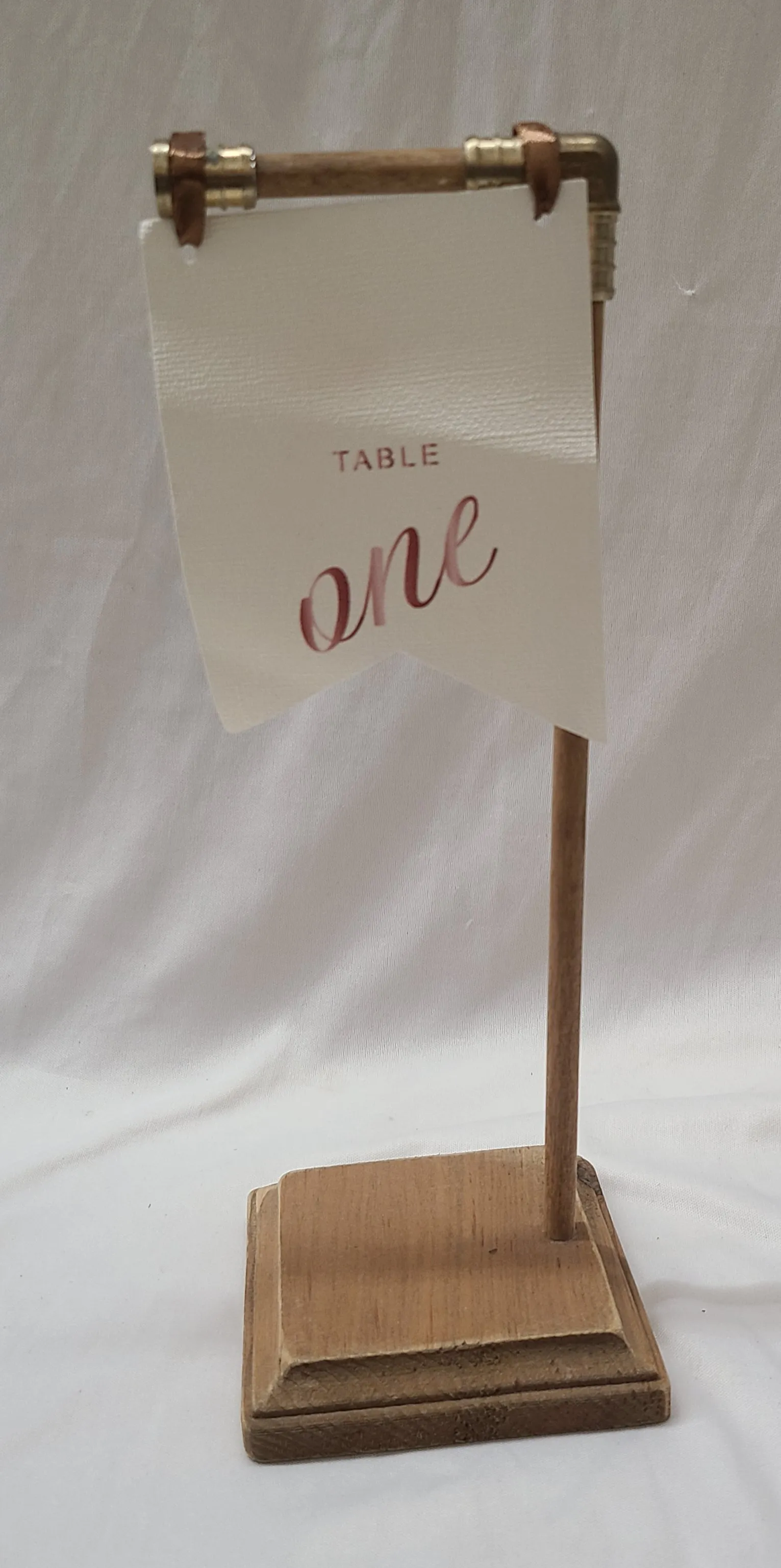 Pink Watercolor & Linen Hanging Table Number
