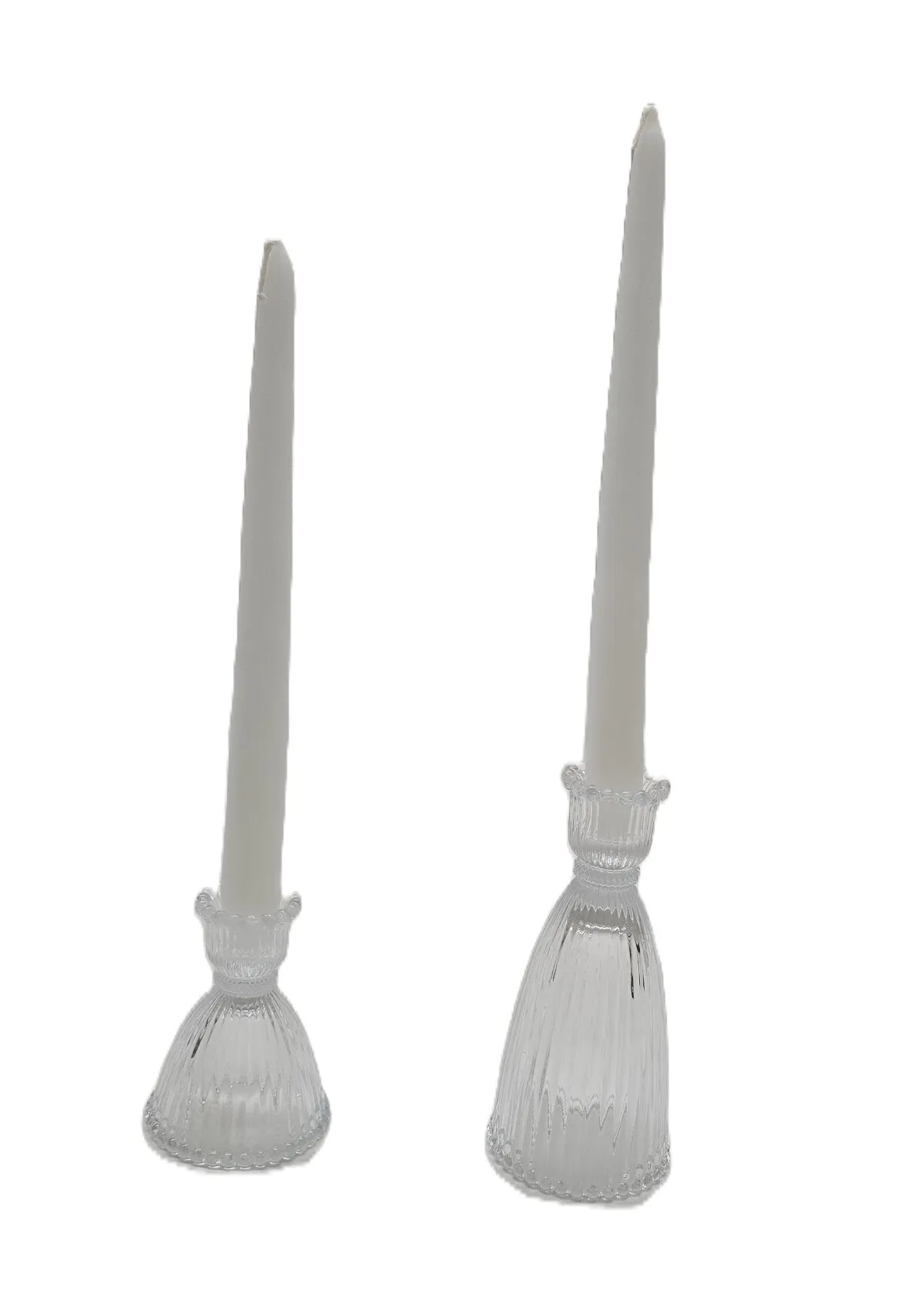 Ribbed Taper Holders (Clear)