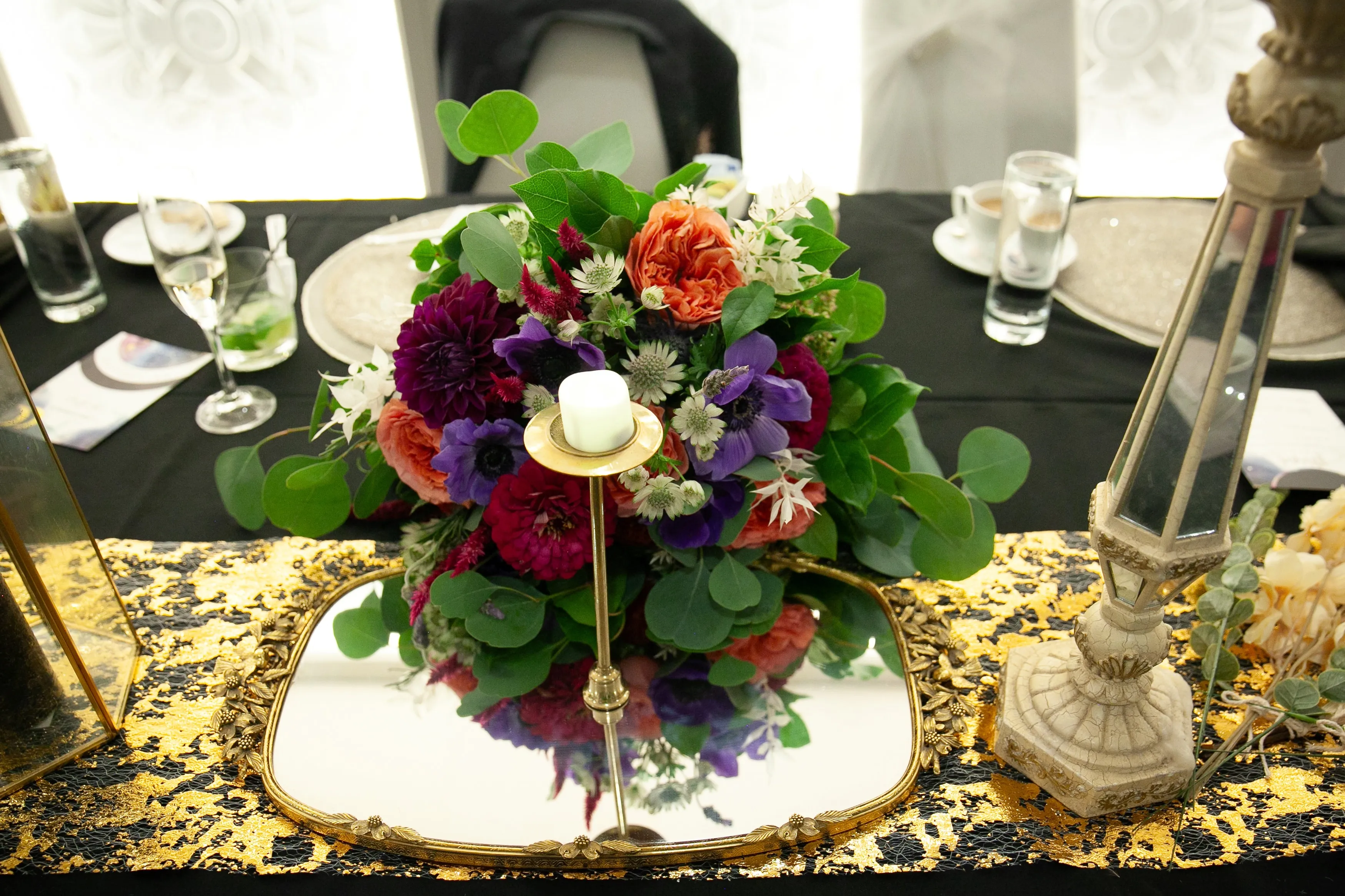 Floral Mirror Tray