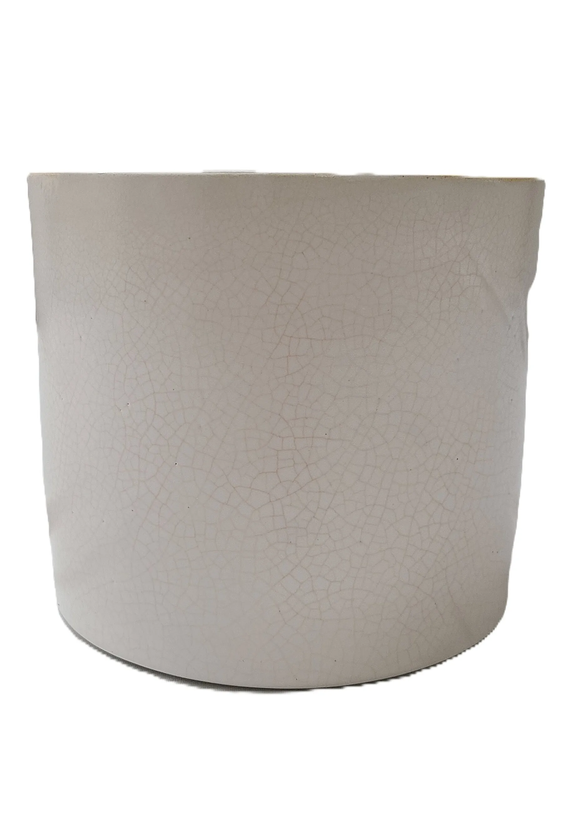 Large White Ceramic Crackle Pot