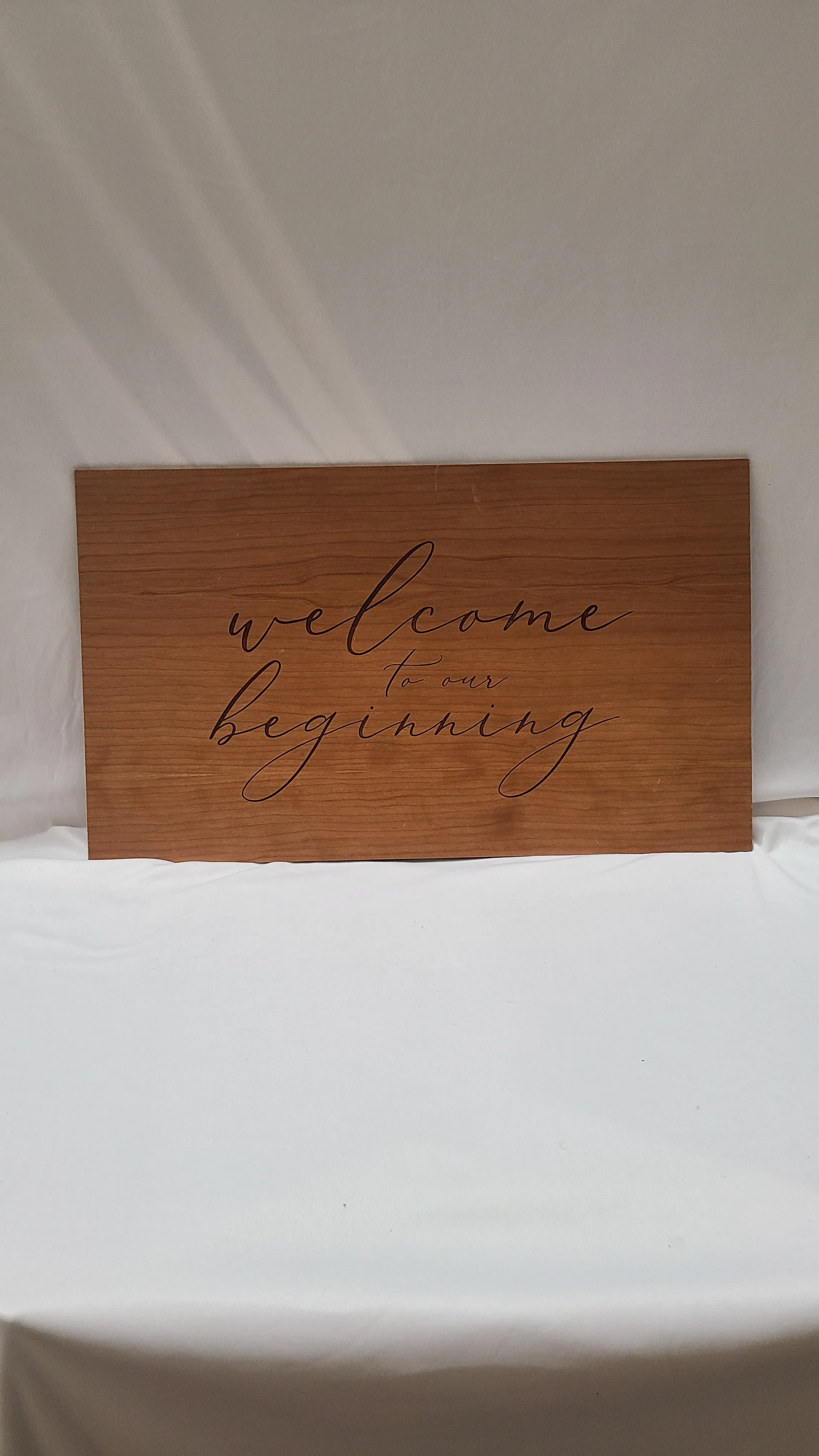 Engraved Wood Welcome Sign