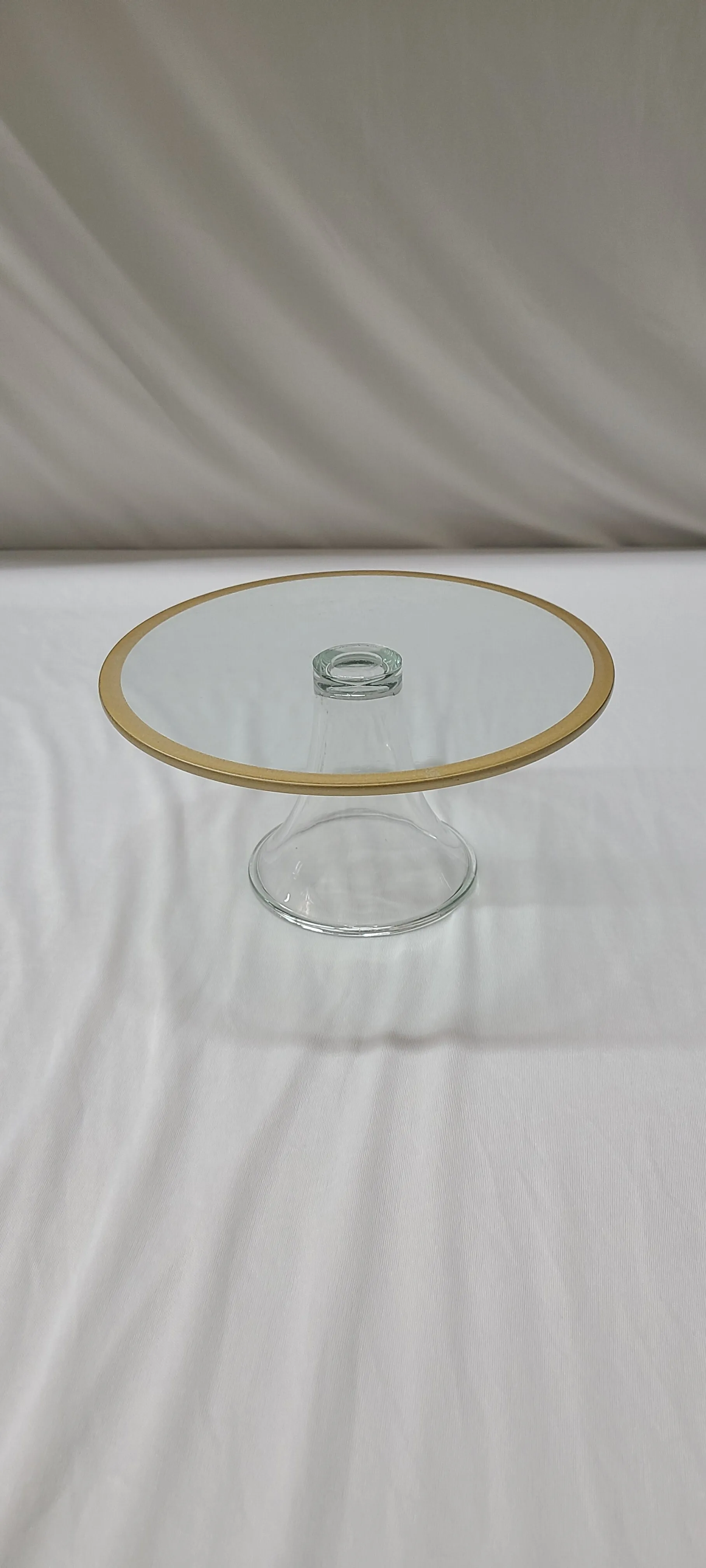 Gold Rim Glass Dessert Stand