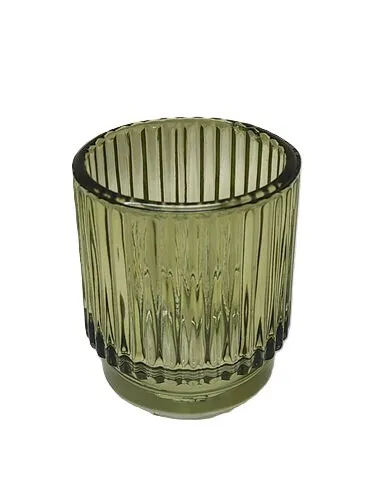 Green Ribbed Votive