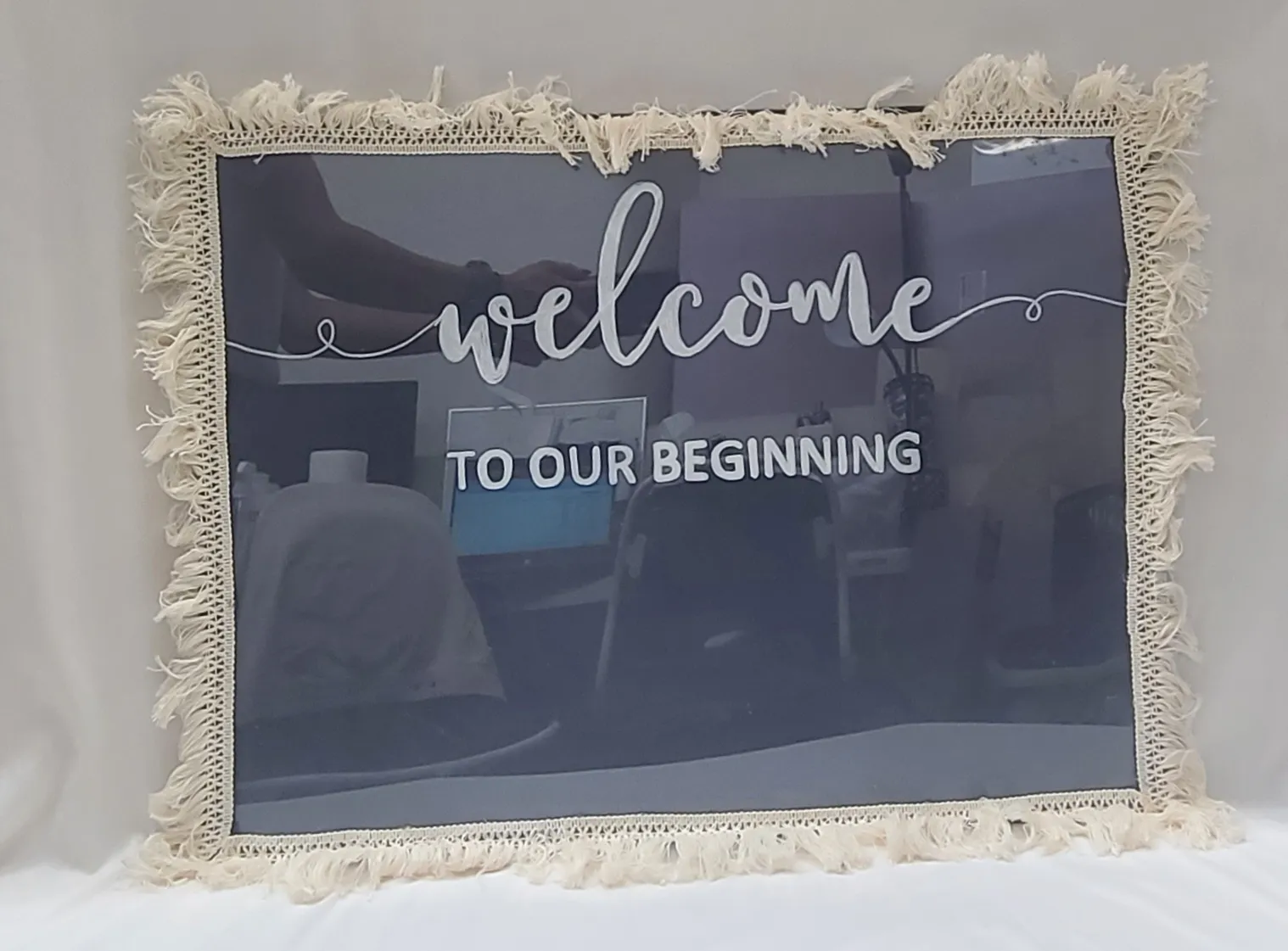 Blue Suede & Macrame Customizable Signs