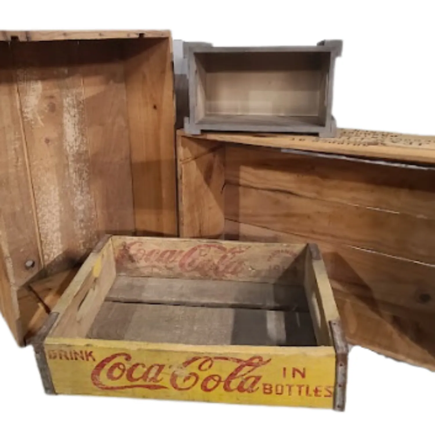 Assorted Vintage Wood Crates