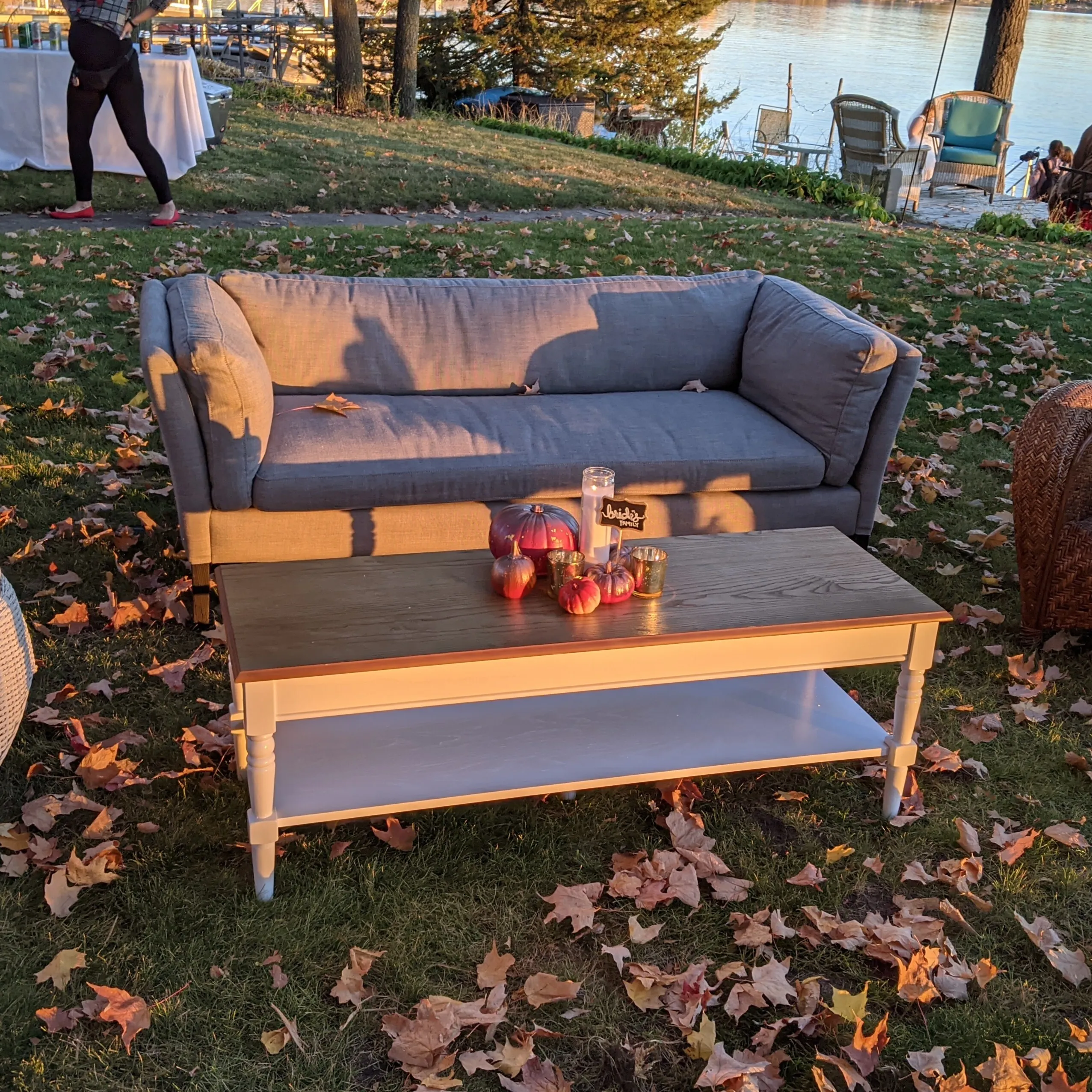 White and wood Coffee Tables