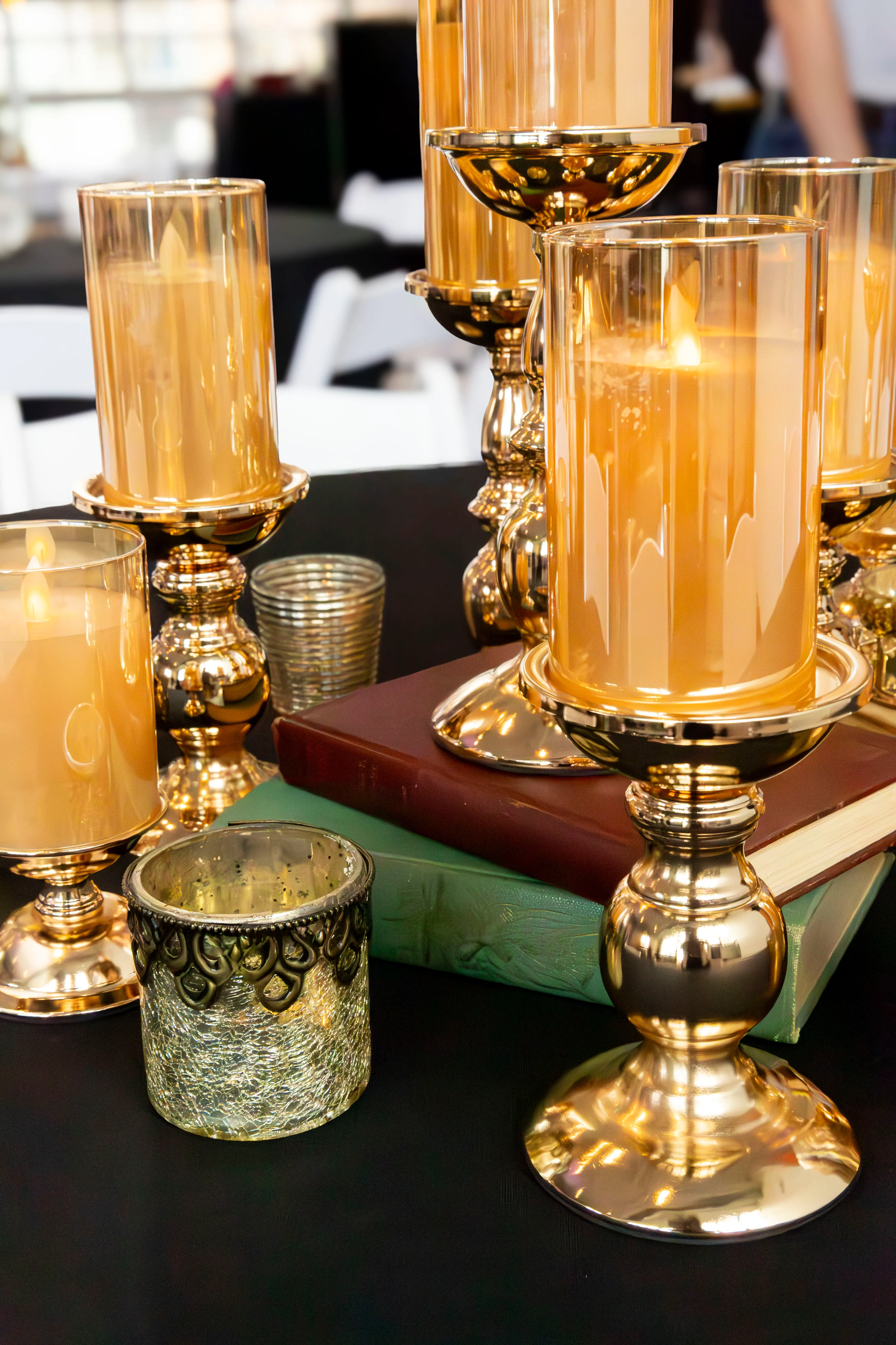 Gold Pillar Holder Trio