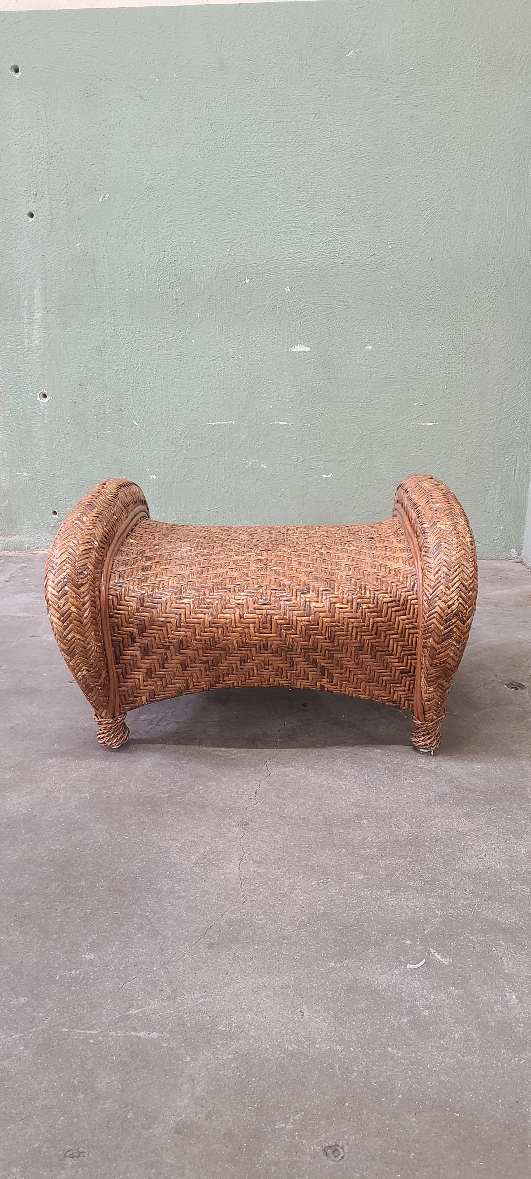 Dark Wicker Ottoman