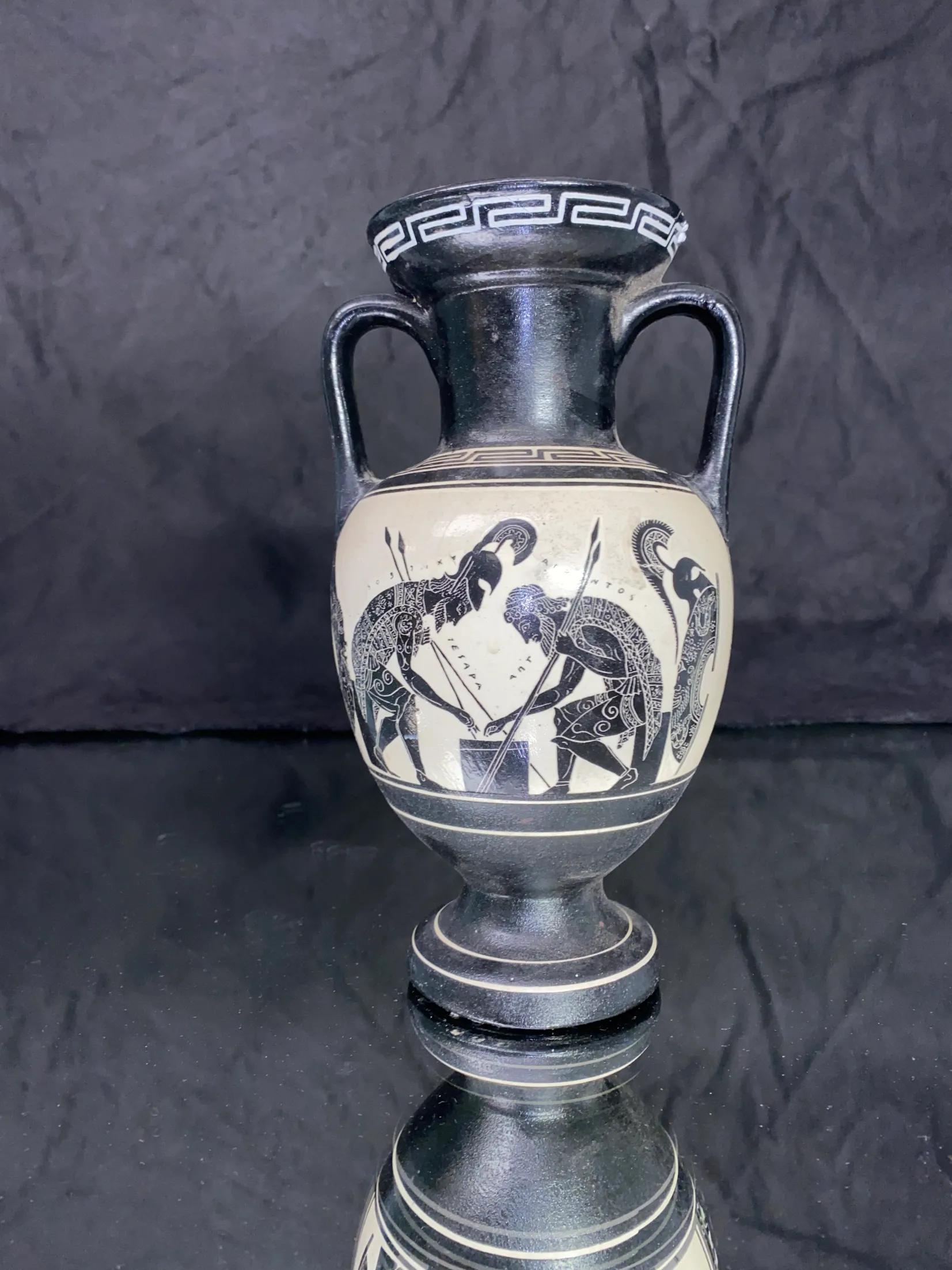 Vase Black/White With Design