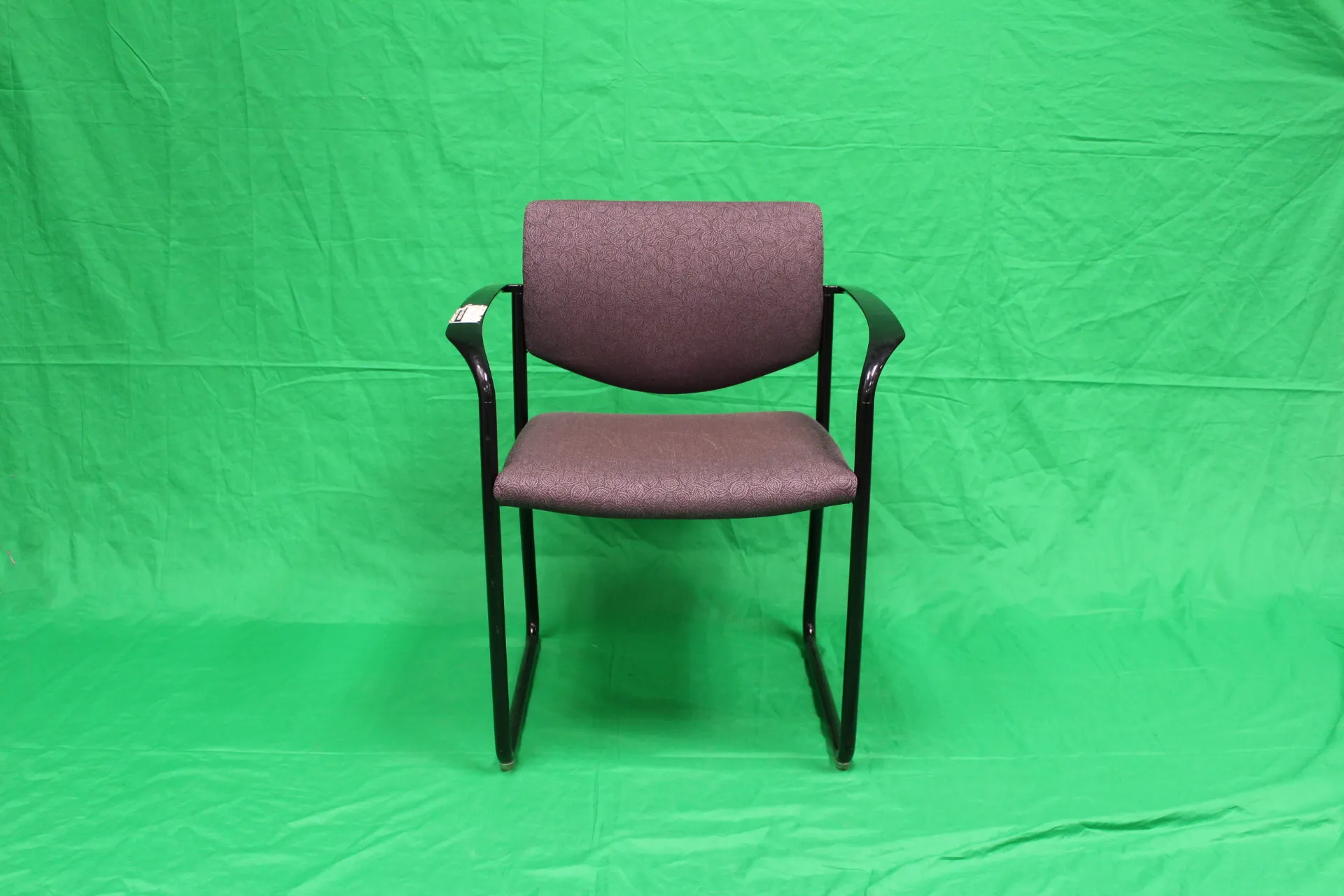 Chair Light Purple Cushion Black Arms Legs