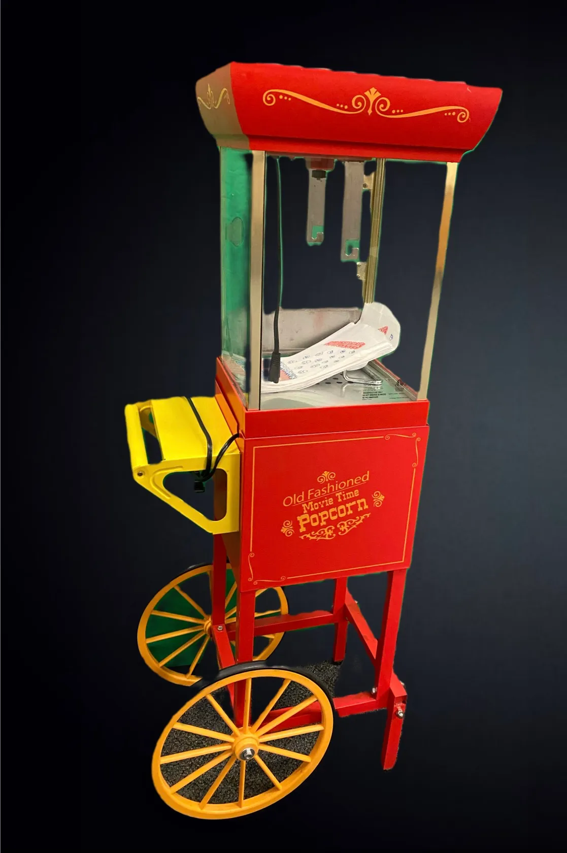 Popcorn Machine On 2-wheel Cart