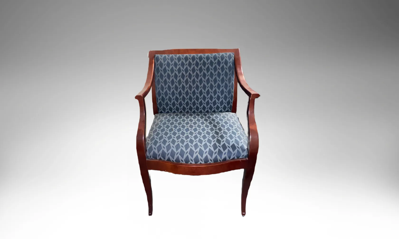Chair Mahogany and Blue Patterned
