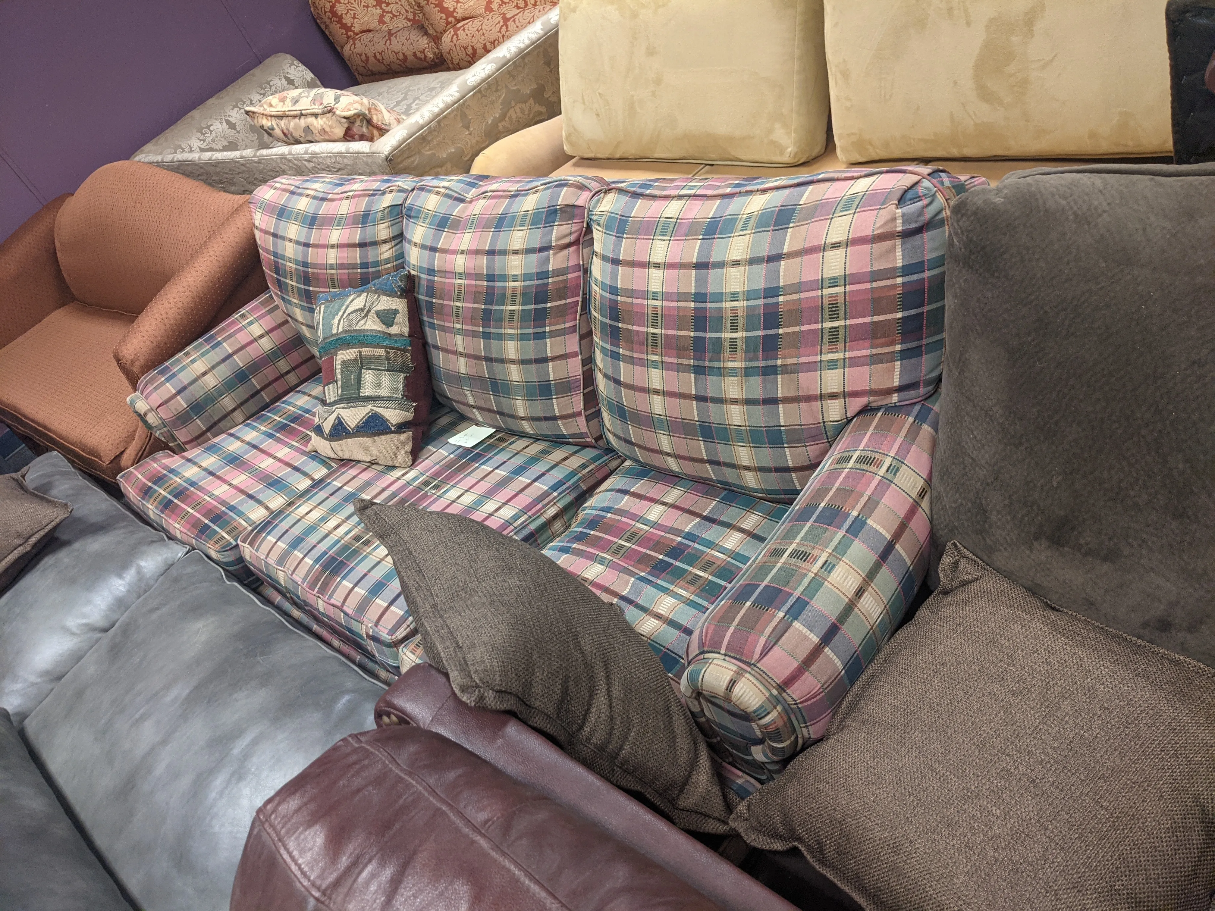 Couch Plaid Red/Blue