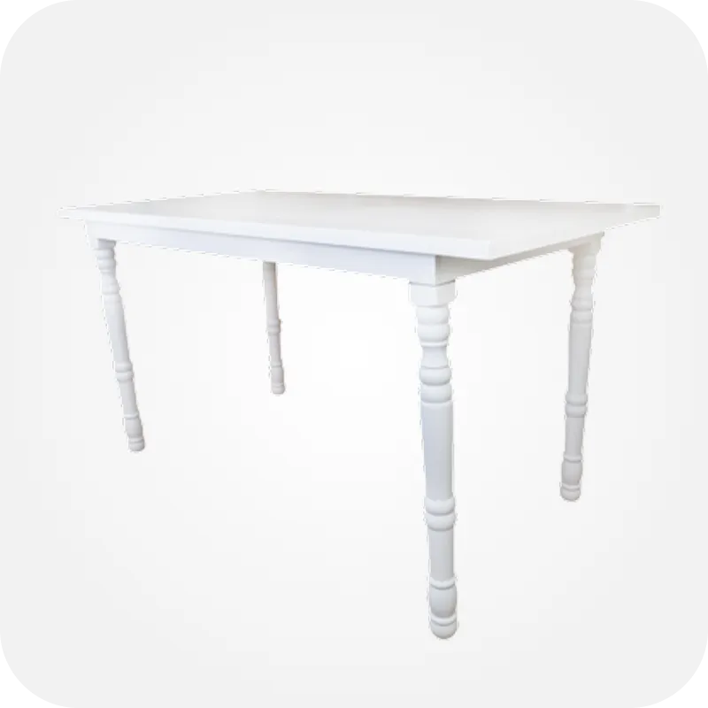 Wooden white rectangle high table