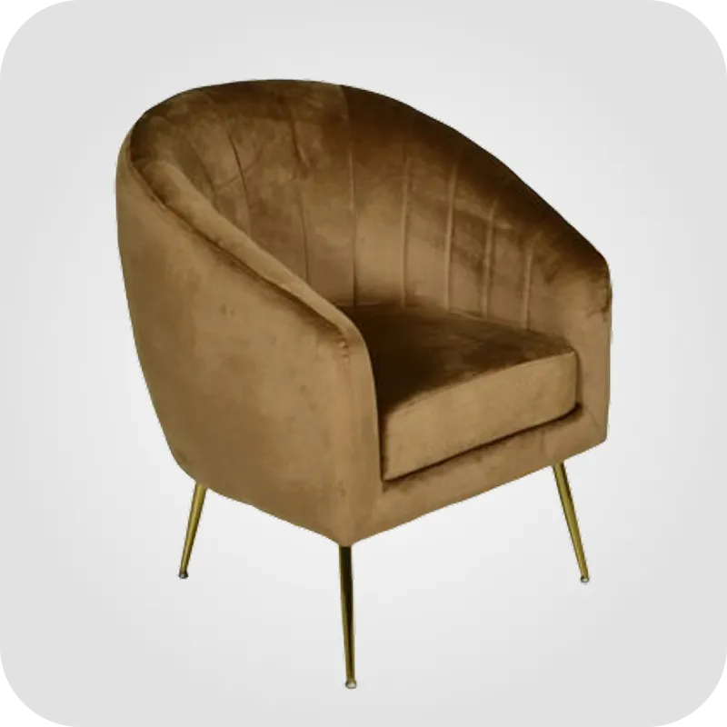 Armchair beige velvet
