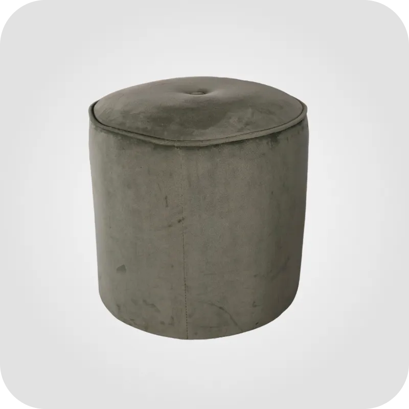 Mint round pouffe