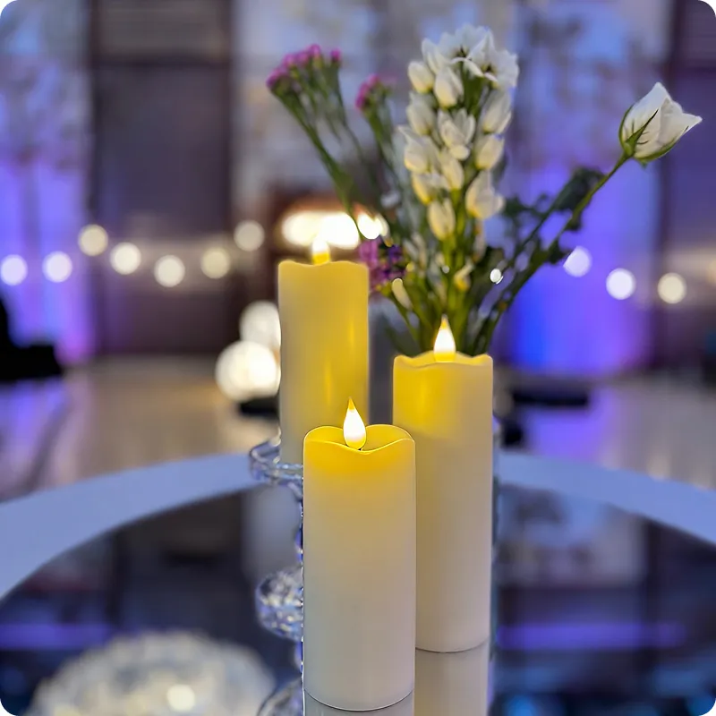 Fresh flowers and candles