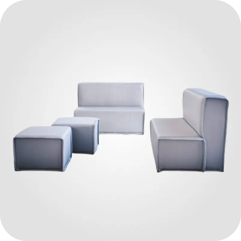 Modular soft grey sofa set