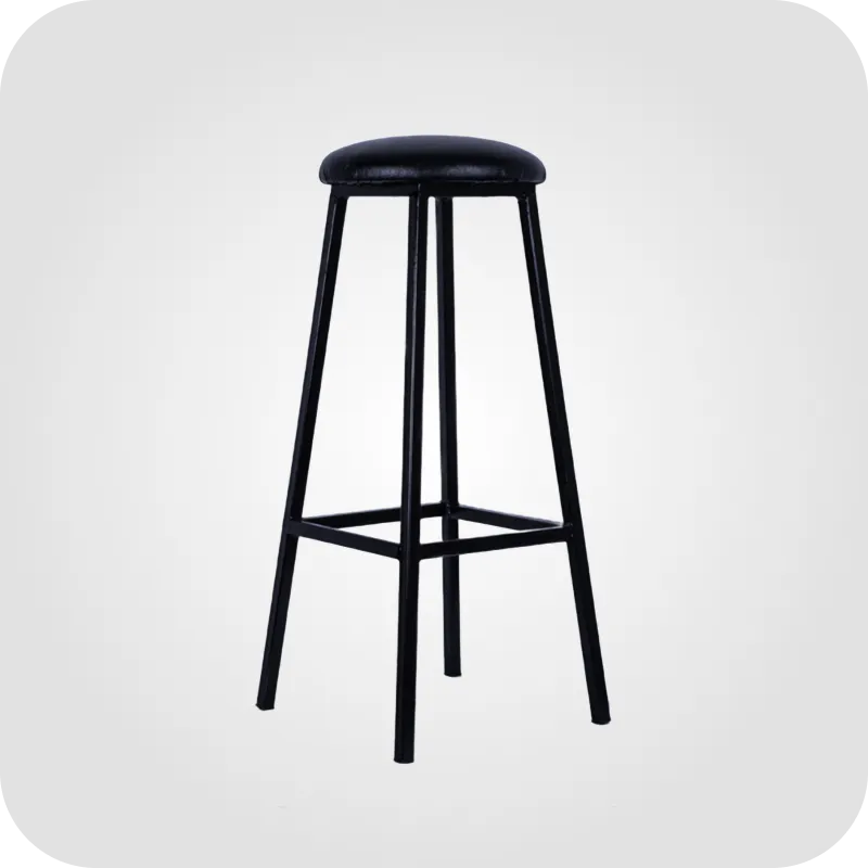 Stool with leather top