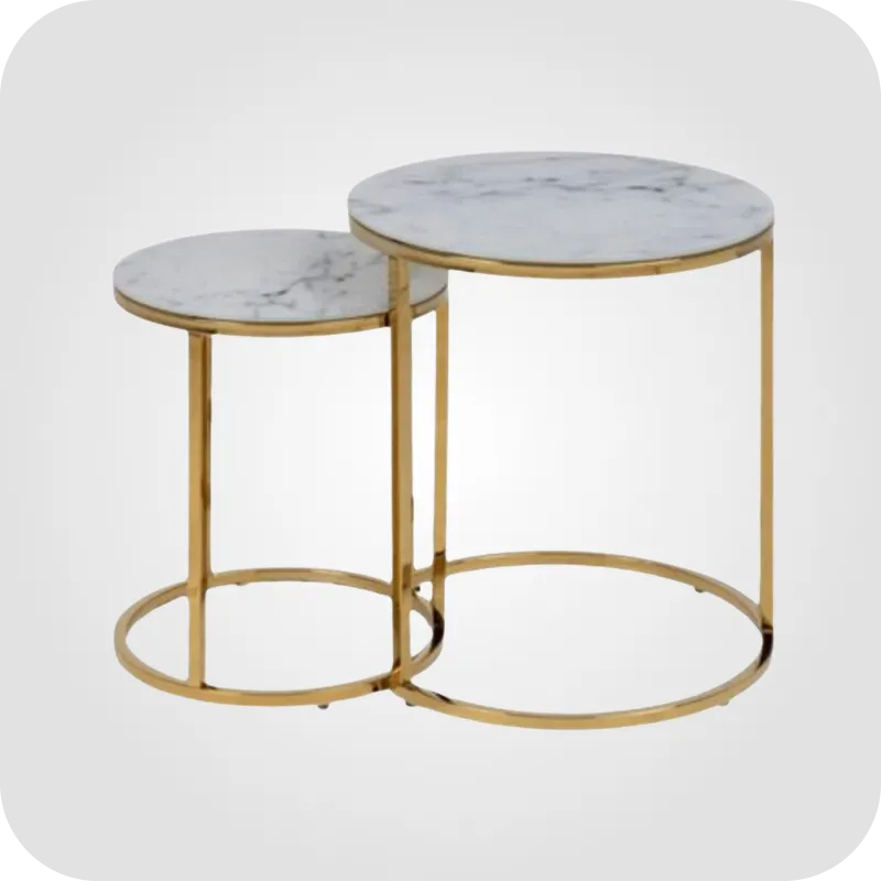 Gold coffee table set of 2