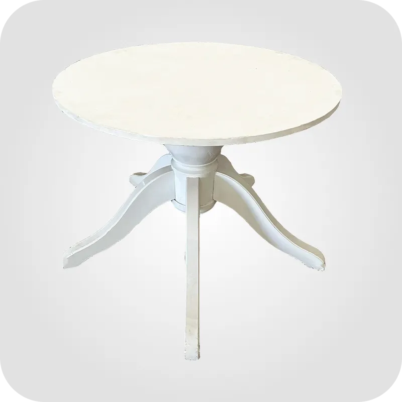 White wooden cake table