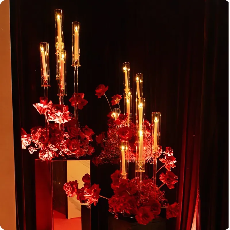 Fresh Rose with Candle Arrangement