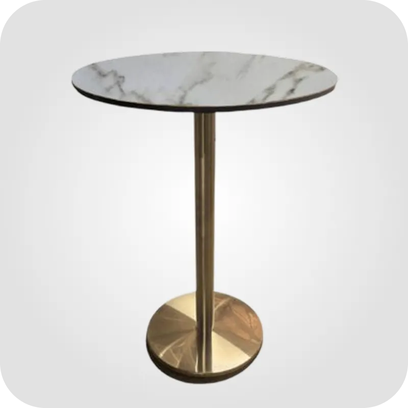 Gold round high table