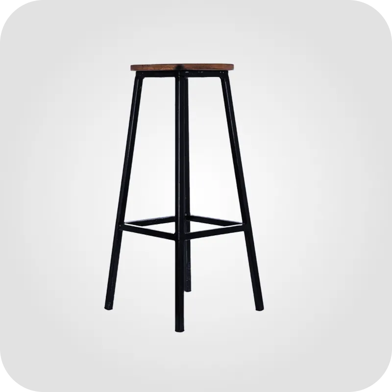 Metal stool with wood top