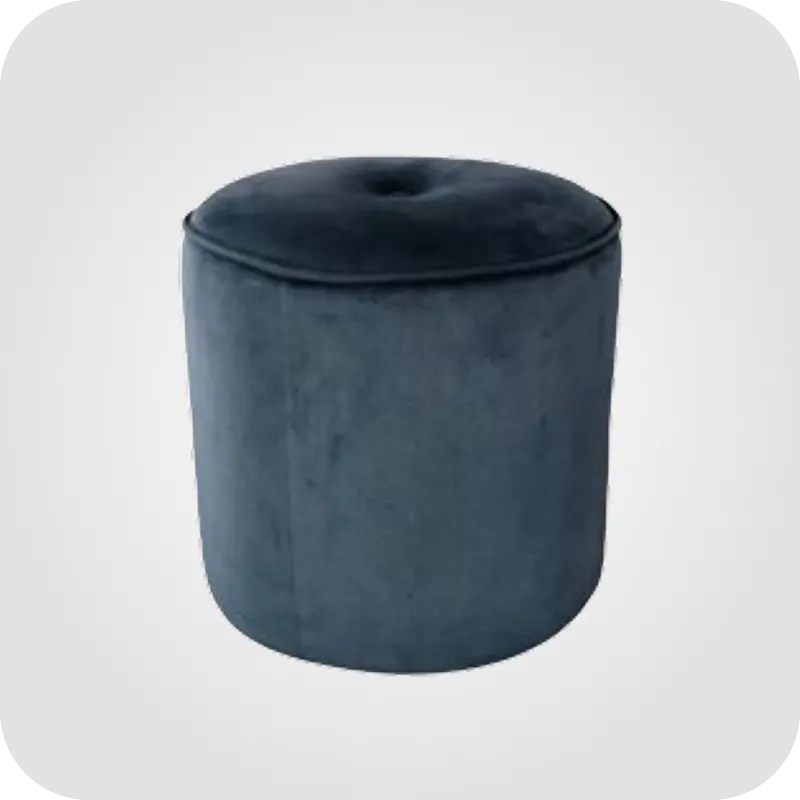 Blue round pouffe