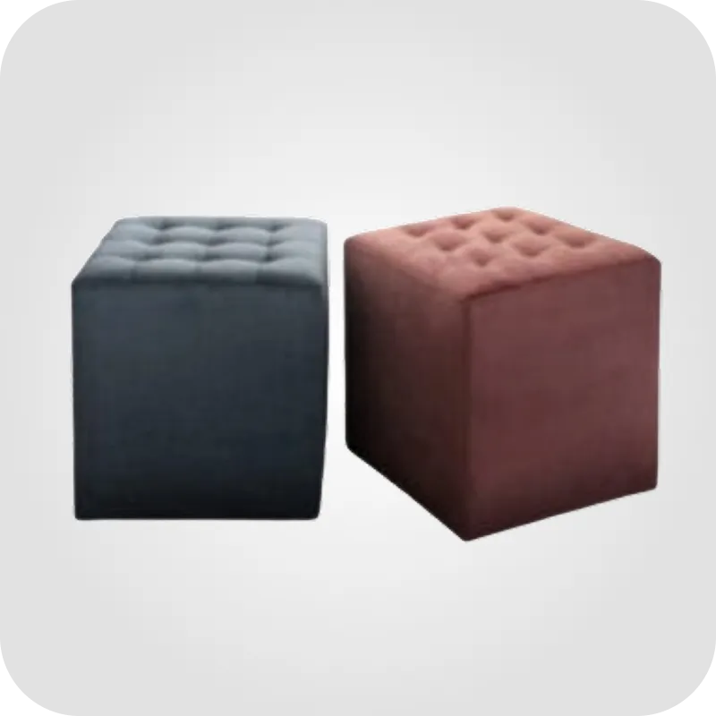 Velvet square pouffe