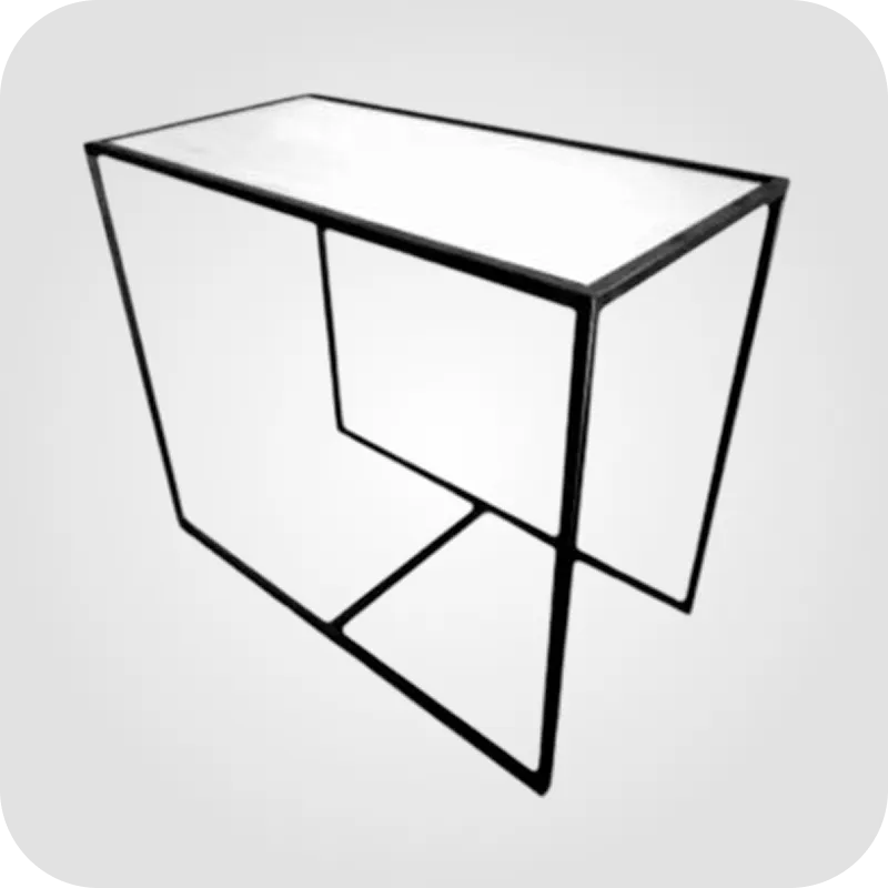 Metal rectangle high table black