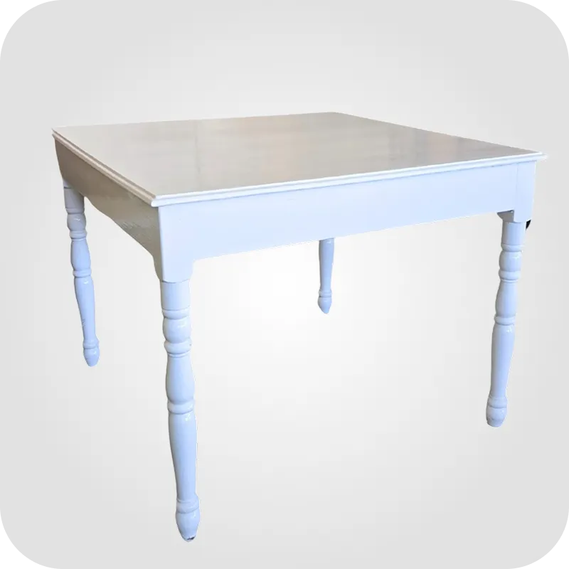 Square white wood table