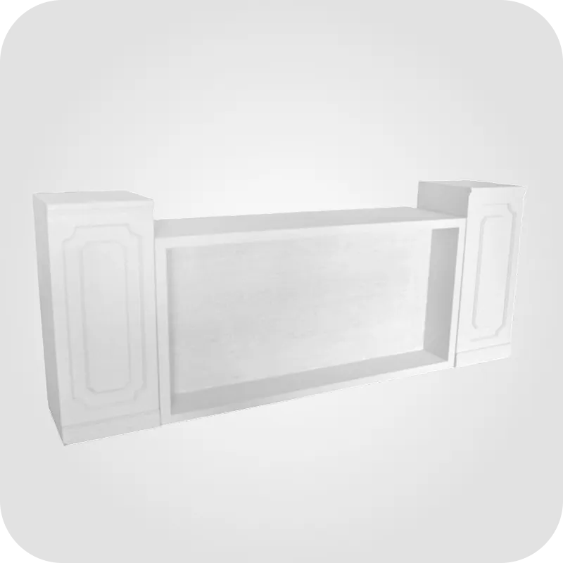 Engraved white wooden bar with columns