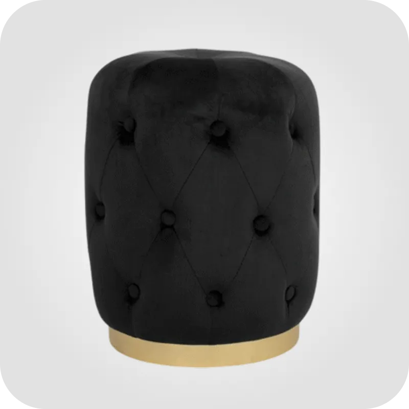Black round pouf