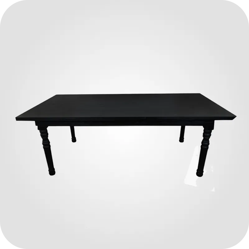 Wooden black rectangle table
