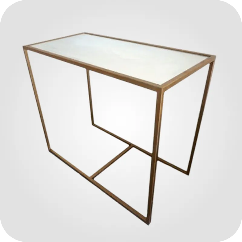 Gold metal rectangle high table
