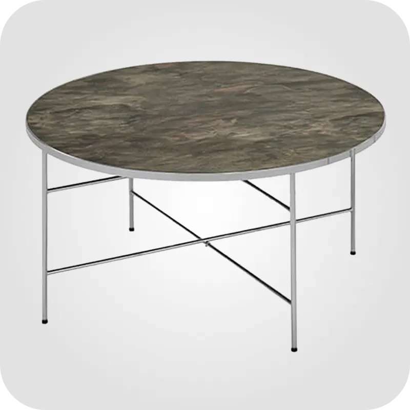 Coffee table silver marble glass