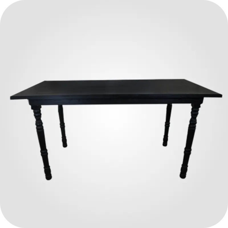 Wooden black rectangle high table