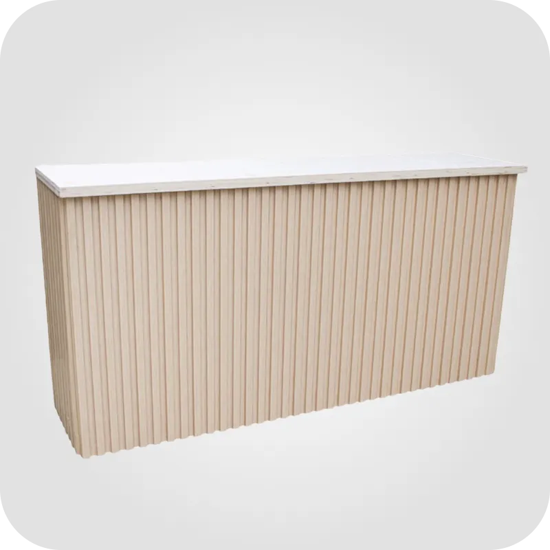Light wood bar ribbed