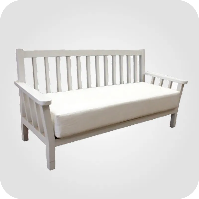 Wooden white couch