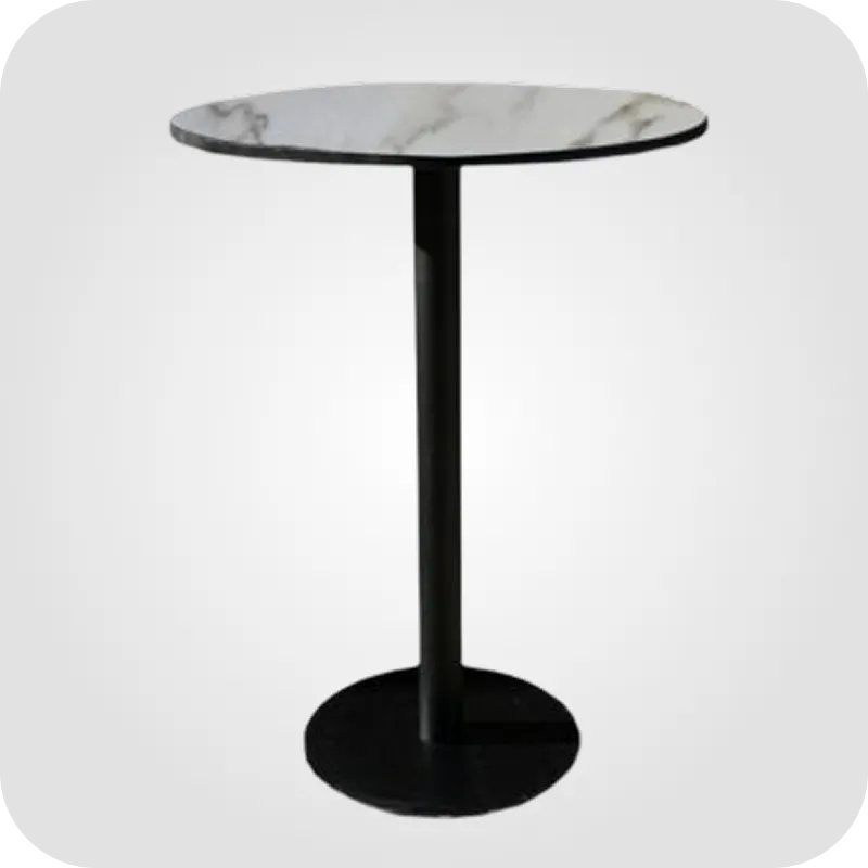 Black round high table